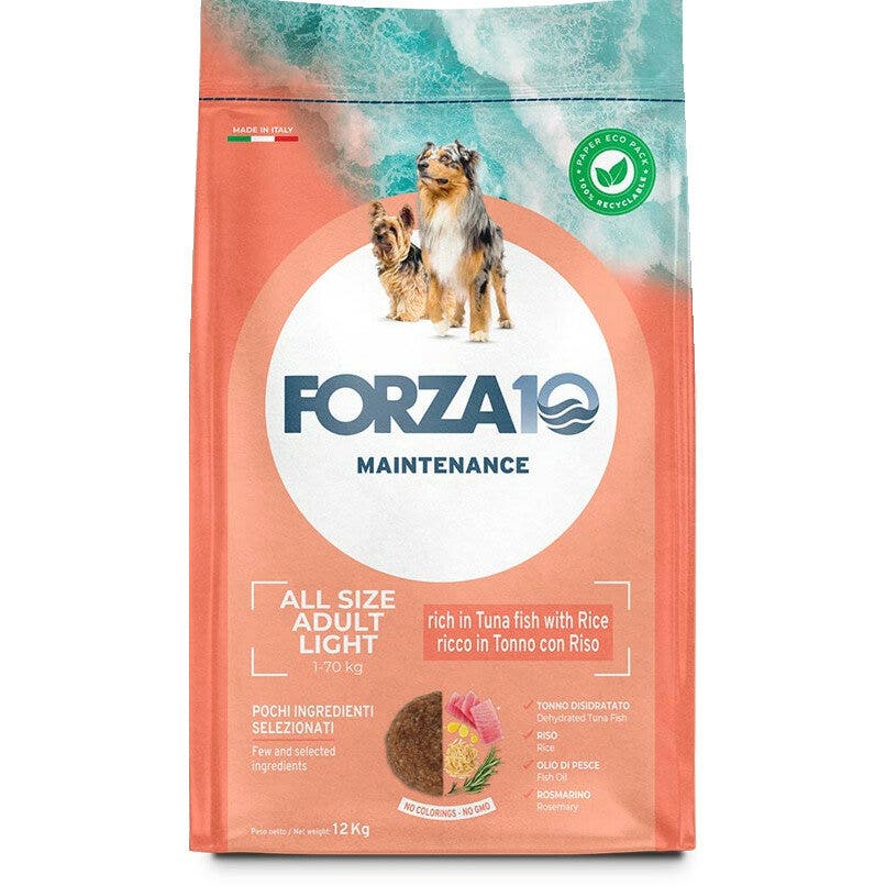 Forza10 mantenimento cibo secco tonno/riso per cani adulti sacco 12kg