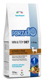 Forza10 mini toy diet crocchette al cavallo e piselli per cani taglia piccola sacco 1,5kg
