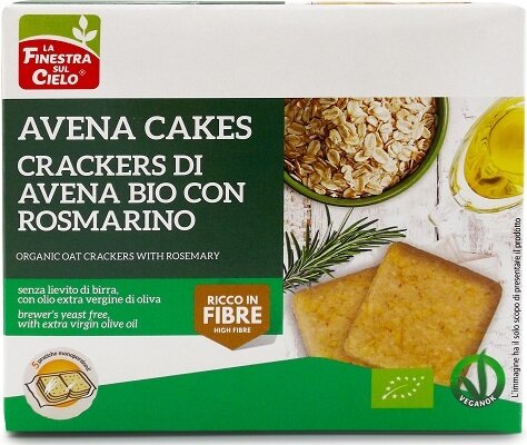 Fsc avenacakes crackers di avena con rosmarino bio vegan senza lievito di birra con olio extravergine di oliva 250 g