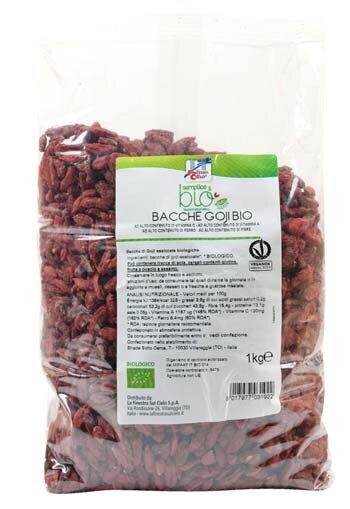 Fsc bacche di goji bio ad alto contenuto di fibra 1 kg