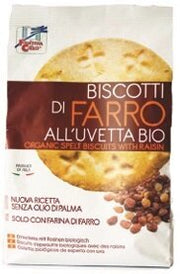 Fsc biscotti di farro all'uvetta bio con olio di girasole senza olio di palma 250 g