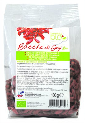 Fsc semplice&bio bacche di goji bio ad alto contenuto di fibra 100 g
