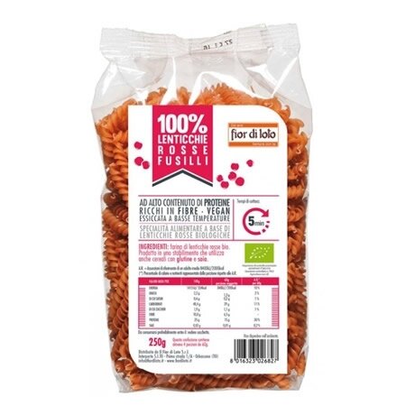 Fusilli di lenticchie rosse bio 250 g