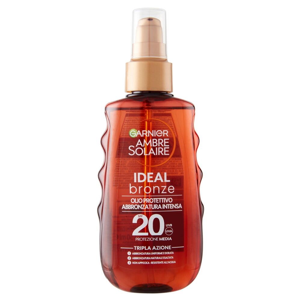 Garnier ambre solaire ideal bornze olio protettivo abbronzatura intensa 150ml spf20