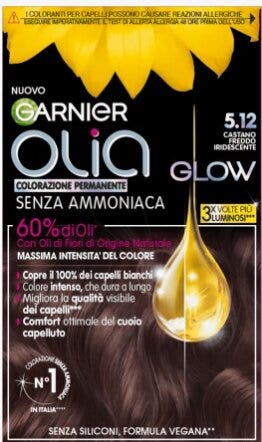 Garnier olia glow colorazione capelli 5.12 castano freddo