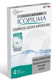 Garza compressa icopiuma medicata postoperatoria 10x15 cm 4pezzi