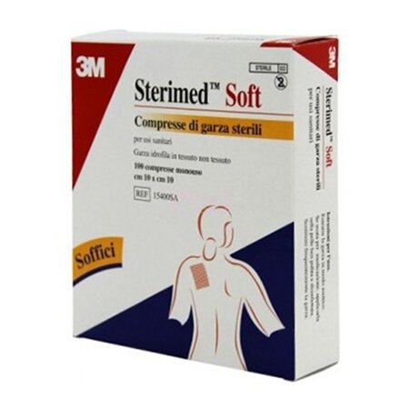 Garza compressa sterimed soft in tessuto non tessuto sterile10x10cm 100 pezzi multilingual