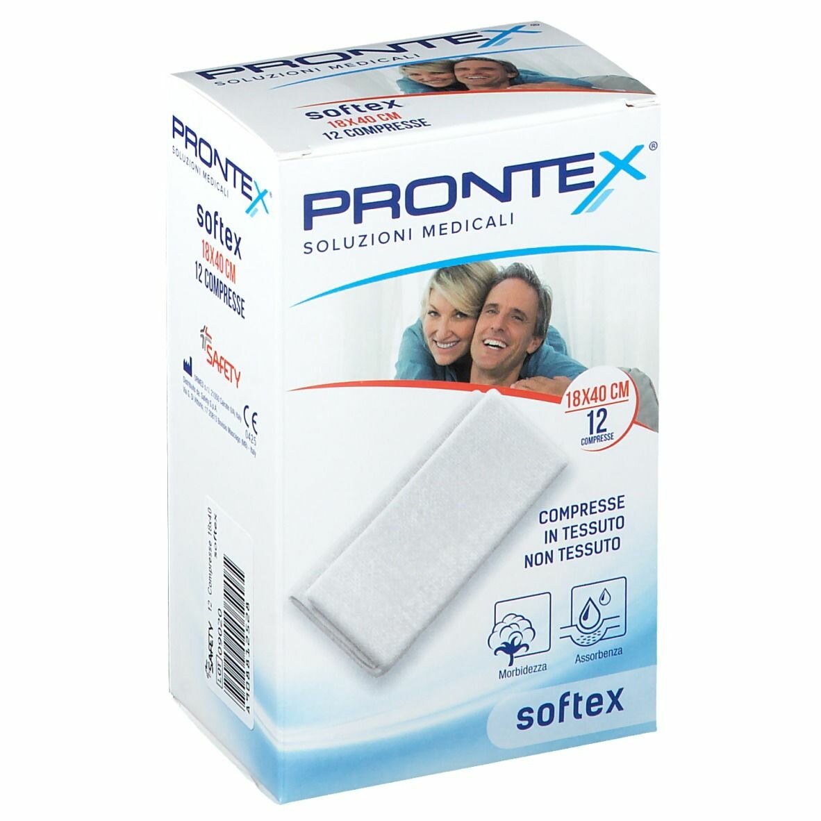 Garza in tessuto non tessuto prontex soft 18x40cm 12 pezzi