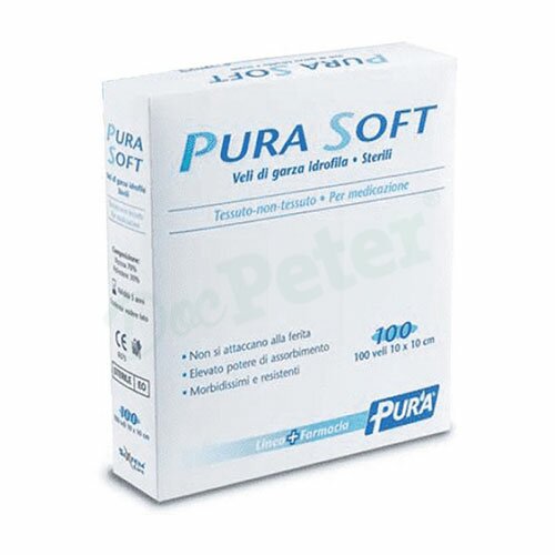 Garza in tessuto non tessuto pura soft 10x10cm 100 pezzi
