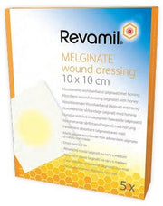 Garza medicata revamil melginate alginato miele 10x10 cm 5 pezzi