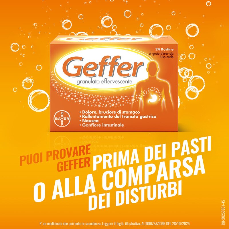 Geffer Antiacido Contro Bruciore di Stomaco e Nausea 24 Bustine