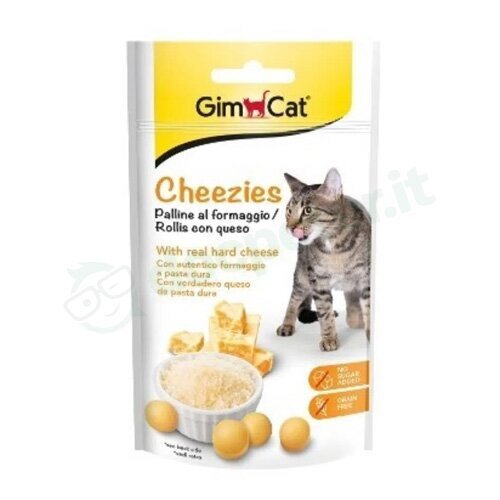 Gimcat Cheezies Mangime per Gatti Palline Gusto Formaggio 50g