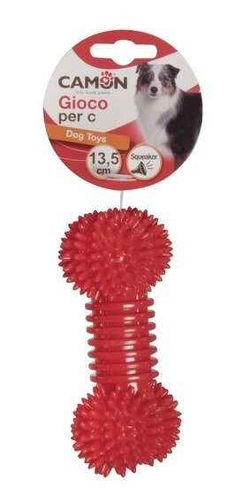 Gioco per cane osso in tpr con punte in tpr squeaker 165 mm