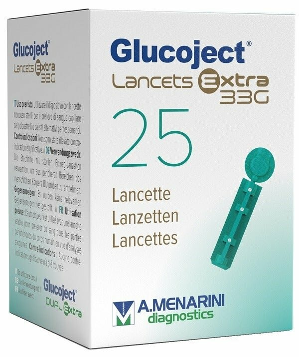 Glucoject lancetta pungidito extra g33 25 pezzi