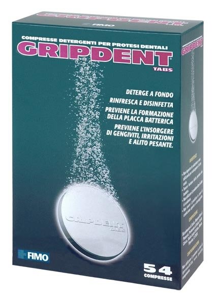 Gripdent tabs detergente per protesi dentaria 54 compresse
