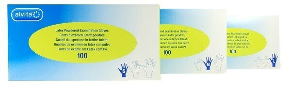 Guanti in lattice monouso taglia large 8/8,5 100 pezzi alvita