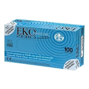 Guanto monouso in nitrile blu superficie microruvida eko zero pw senza polvere misura 10 extra large 100 pezzi