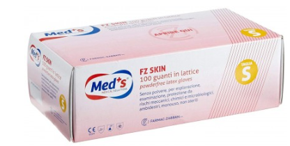 Guanto skin lattice senza polvere misura piccola 100 pezzi