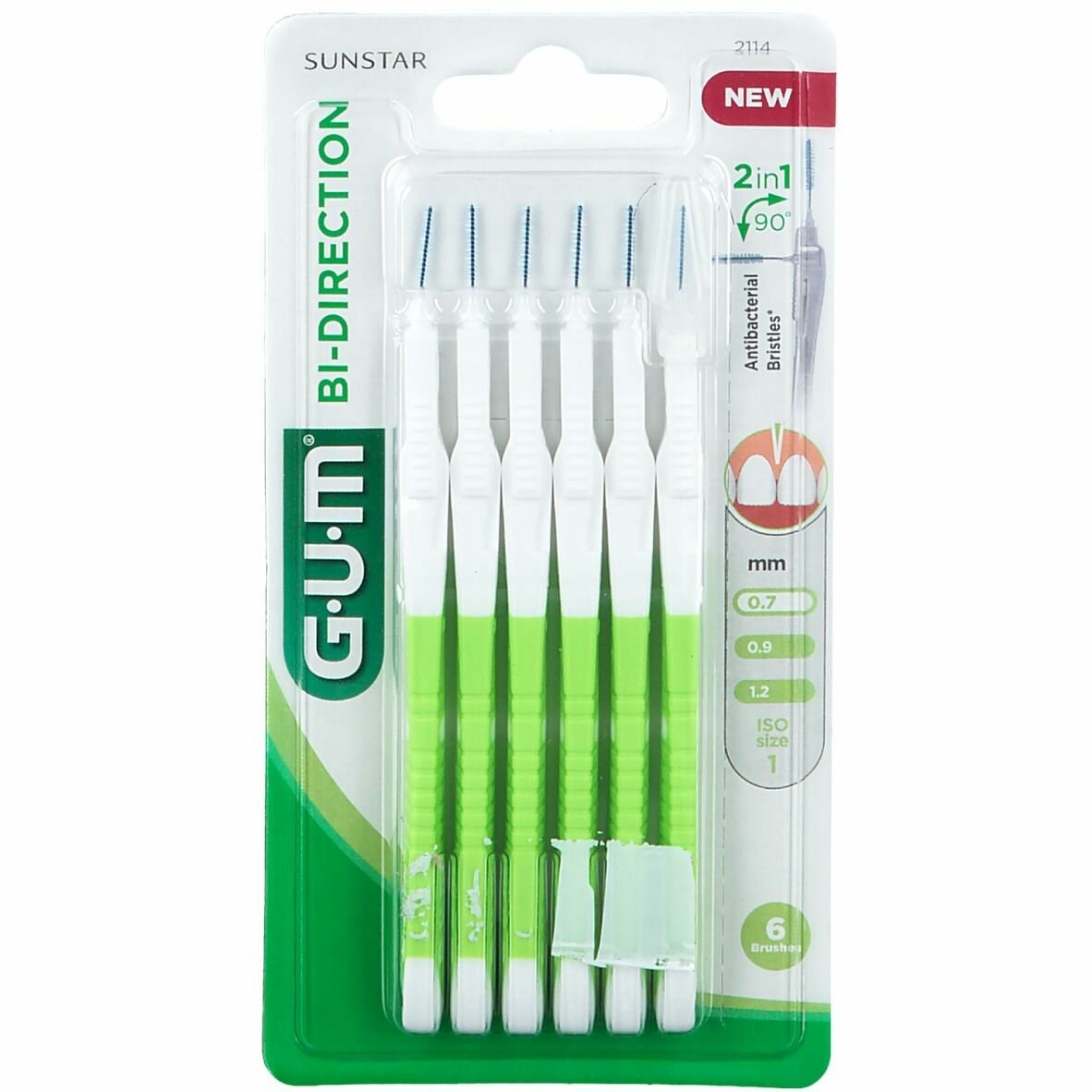 Gum bi-direction scovolini punta ultra fine 6 pezzi