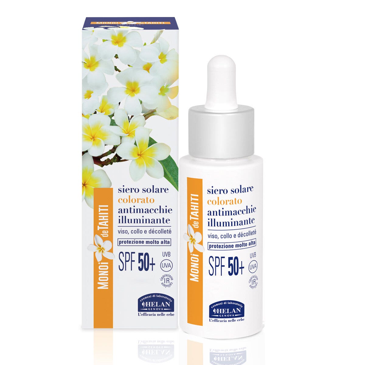 Helan monoi de tahiti siero solare colorato antimacchie illuminante 30ml spf50+