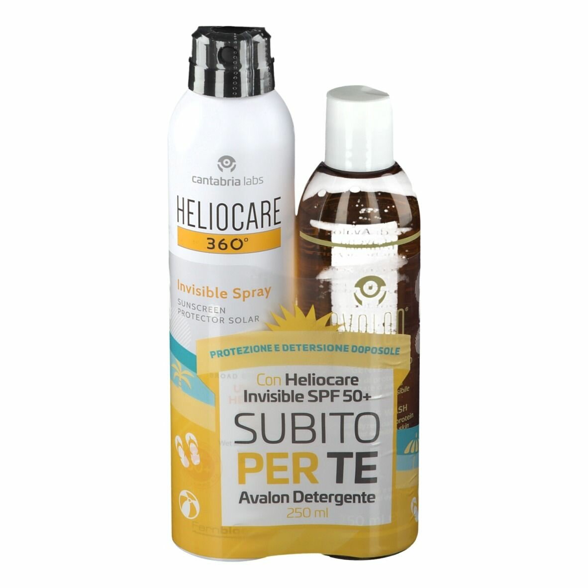 Heliocare invisible spray 50+ 200 ml + c/avalon 250 ml