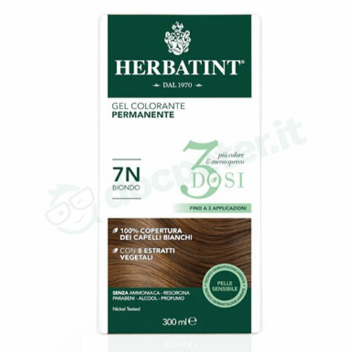 Herbatint Tintura Per Capelli Gel Permanente 7N Biondo 300 ml 3 Dosi