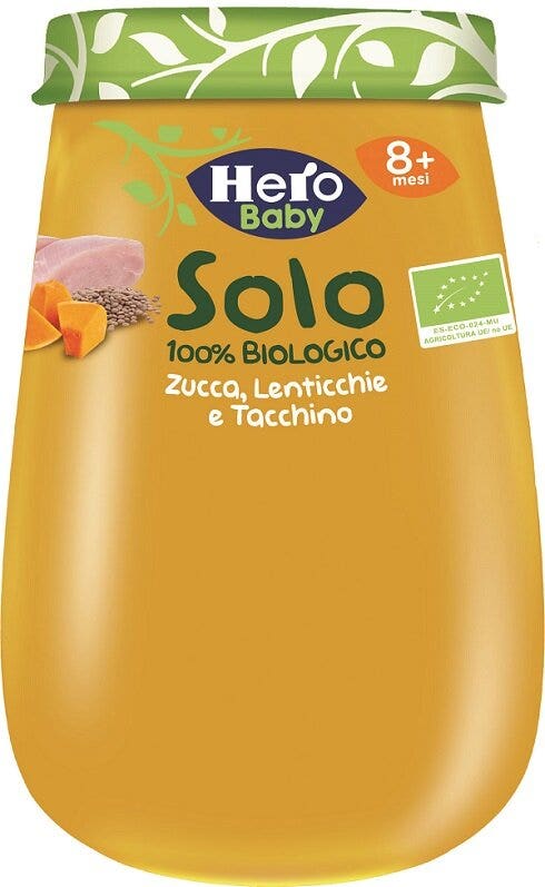 Hero solo omogeneizzato zucchine lenticchie e tacchino 100% bio 190g