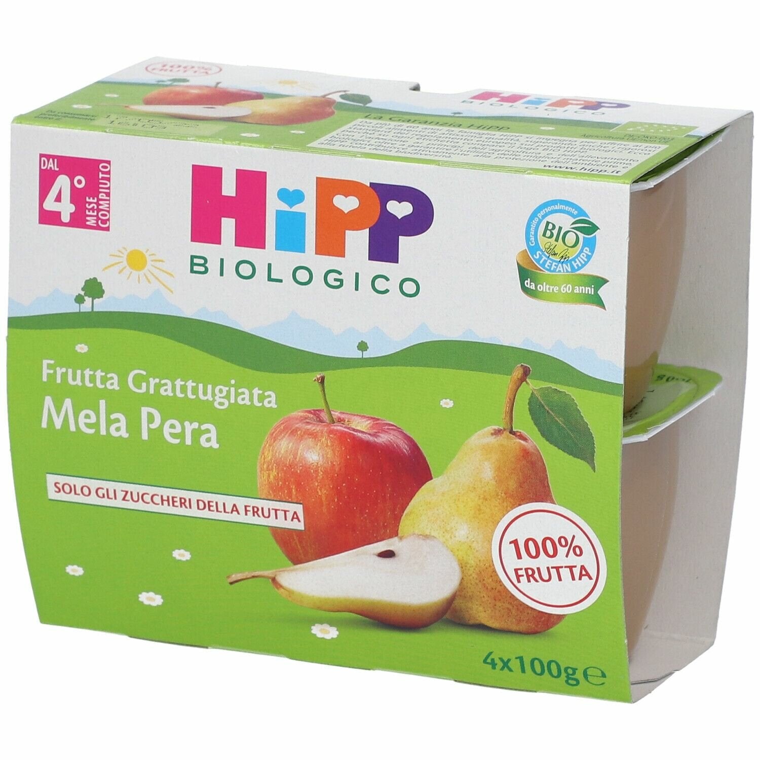 Hipp bio hipp bio frutta grattuggiata mela pera 4x100 g