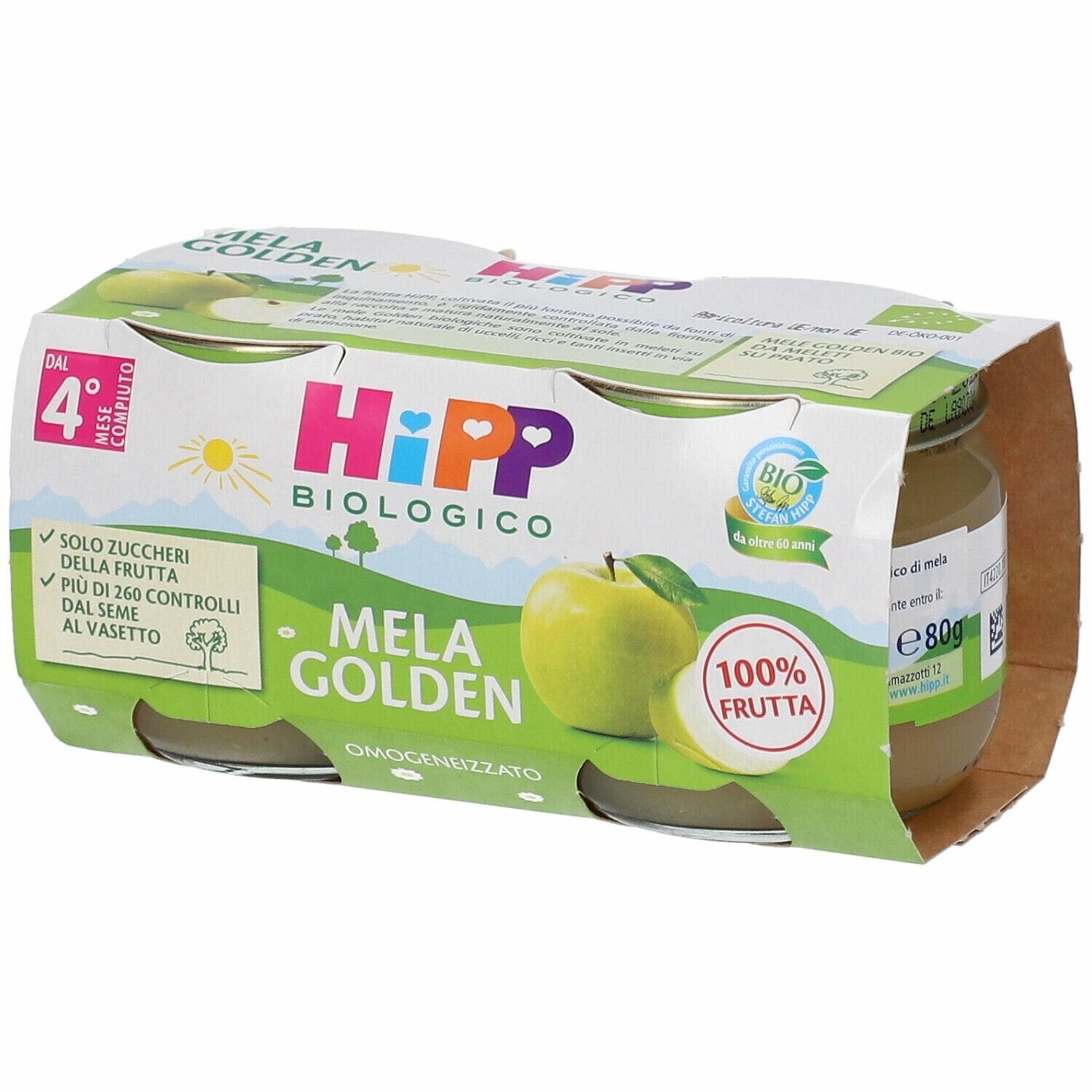 Hipp omogeneizzato mela golden 2 x 80 g