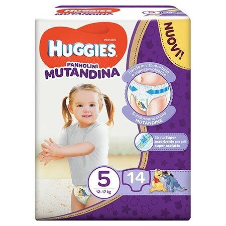 Huggies diaper pant base 5 14 pezzi