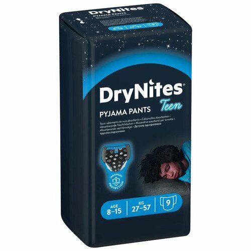 Huggies DryNites 8/15 anni Ragazzi Taglia L 27/57kg 9 pezzi