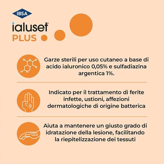 Ialuset Plus Garze Impregnate Sterili 10 x 10 cm 10 pezzi