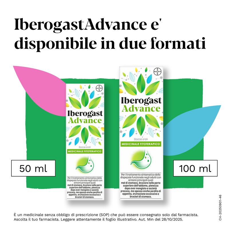 Iberogastadvance gocce orali liquido 1 flacone in vetro da 50 ml con applicatore contagocce