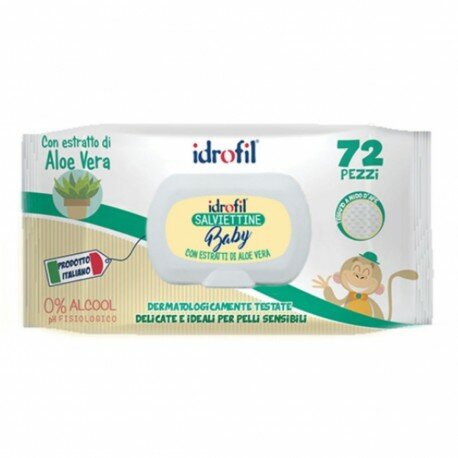 Idrofil Salviettine Baby con Estratto di Aloe Vera 72 pezzi