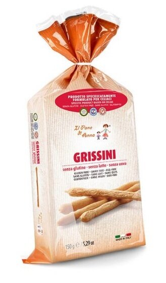 Il pane di anna grissini senza glutine e senza latte 150 g