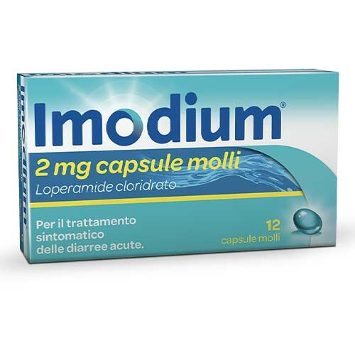 Imodium antidiarroico 12 capsule molli 2mg