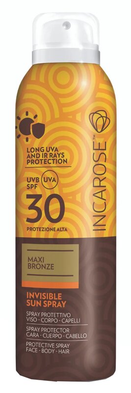 Incarose maxi bronze invisible sun spray spf30 150 ml