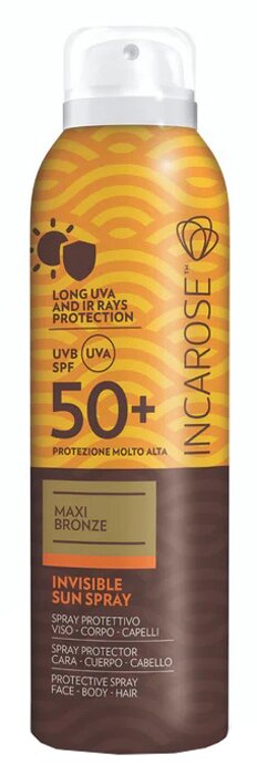 Incarose maxi bronze invisible sun spray spf50+ 150 ml