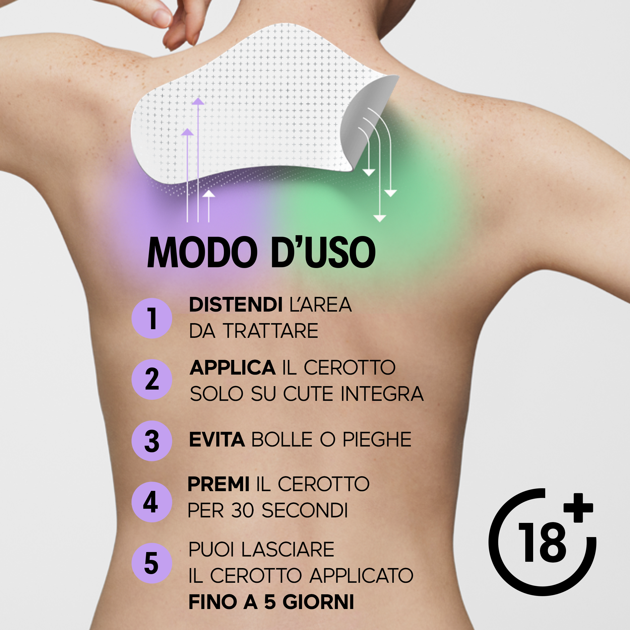Initiv cerotti collo dolori muscolari da lievi a moderati senza medicinali 3 pezzi