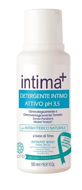 Intima+ detergente intimo attivo ph 3.5 azzurro 500 ml