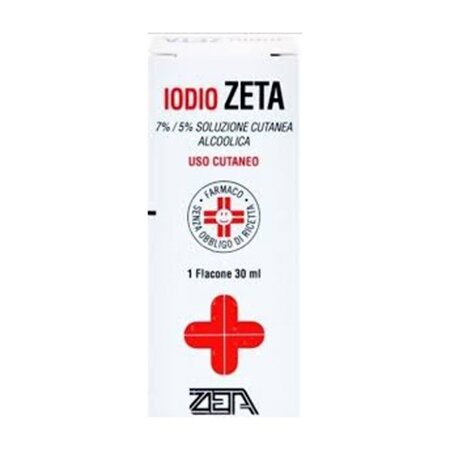 Iodio soluzione alcolica i 7% + 5% zeta soluzione cutanea 30 ml