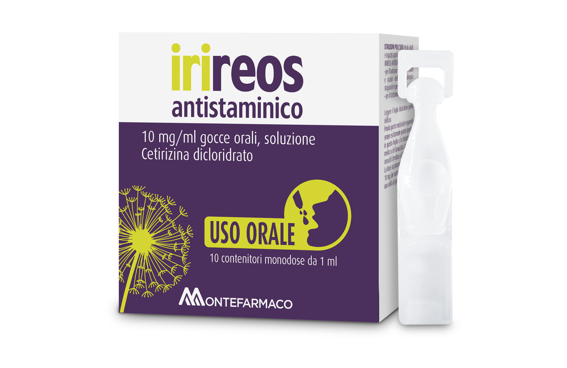 Irireos antibiotico 10 mg/ml gocce orali, soluzione 10 contenitori monodose in pe da 1 ml