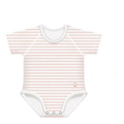 J bimbi body 0-36m in bambu' 4 stagioni righe pesca