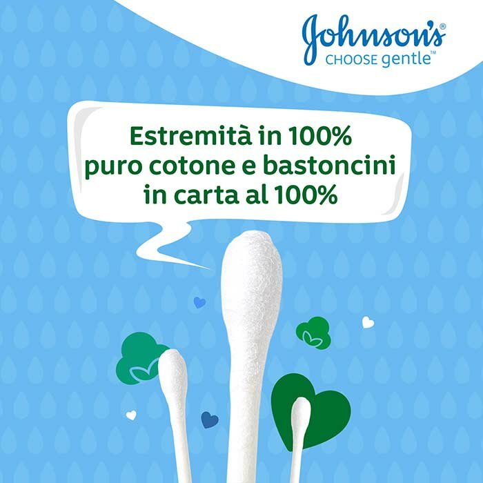 Johnson's Baby Cotton Fioc Bastoncini Cotonati 100 Pezzi