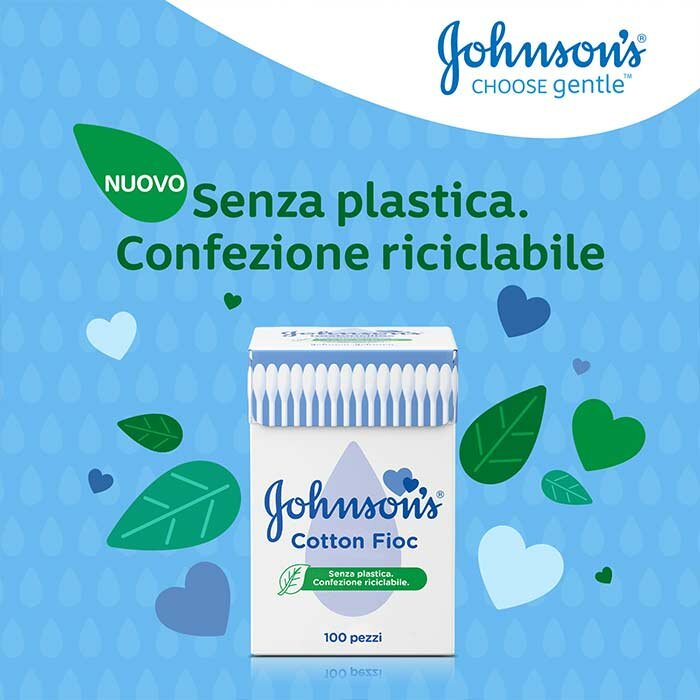 Johnson's Baby Cotton Fioc Bastoncini Cotonati 100 Pezzi