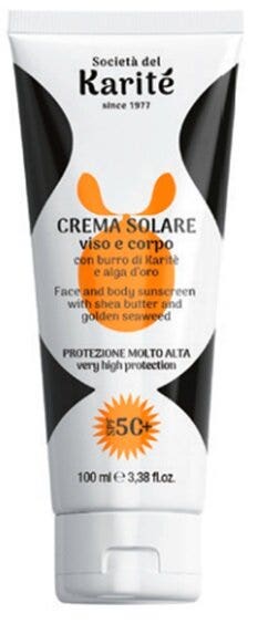 Karité crema solare viso e corpo spf50+ 100ml