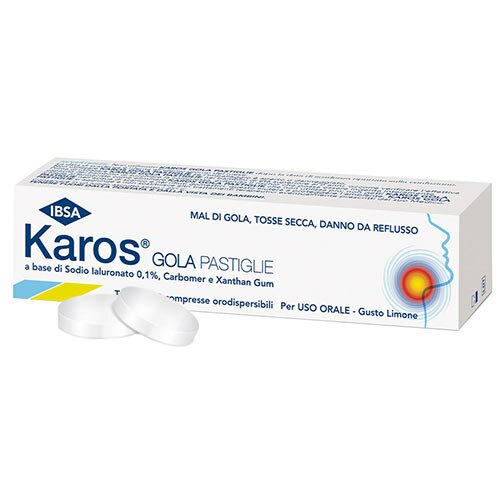 Karos Gola Gusto Limone per Gola Infiammata 20 Pastiglie