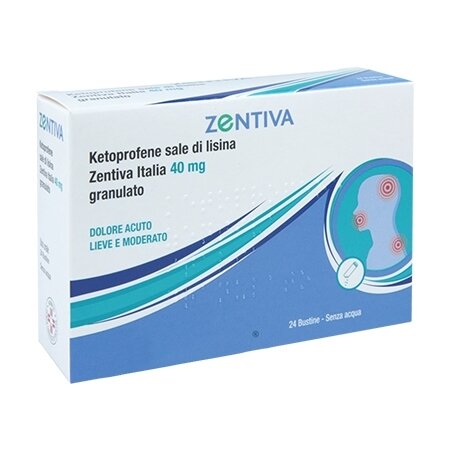 Ketoprofene 40 mg sale di lisina zentiva granulato orale 24 bustine