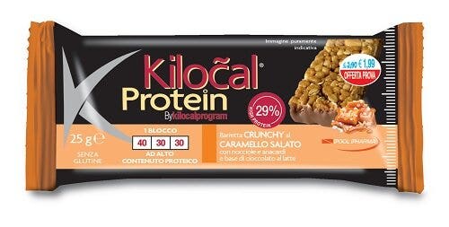 Kilocal protein barretta crunchy gusto caramello salato 25g
