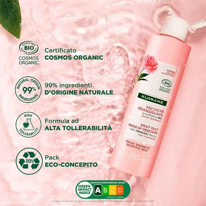 Klorane Acqua Latte Struccante Peonia Bio Pelle Sensibile 200 ml